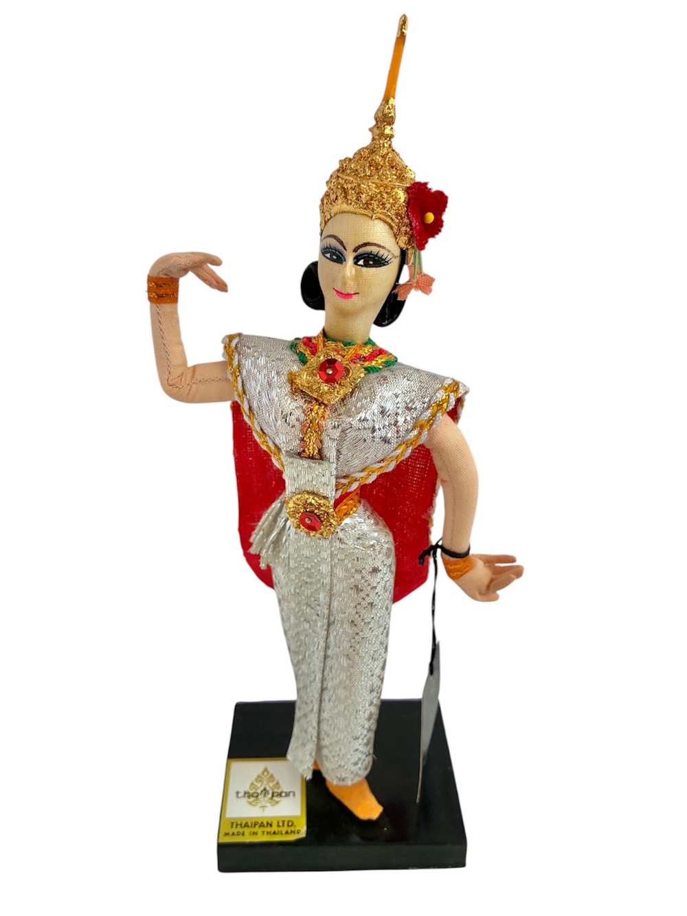 Thai Traditional Temple Dancer Cloth Doll Figurine on Stand Made in Thailand